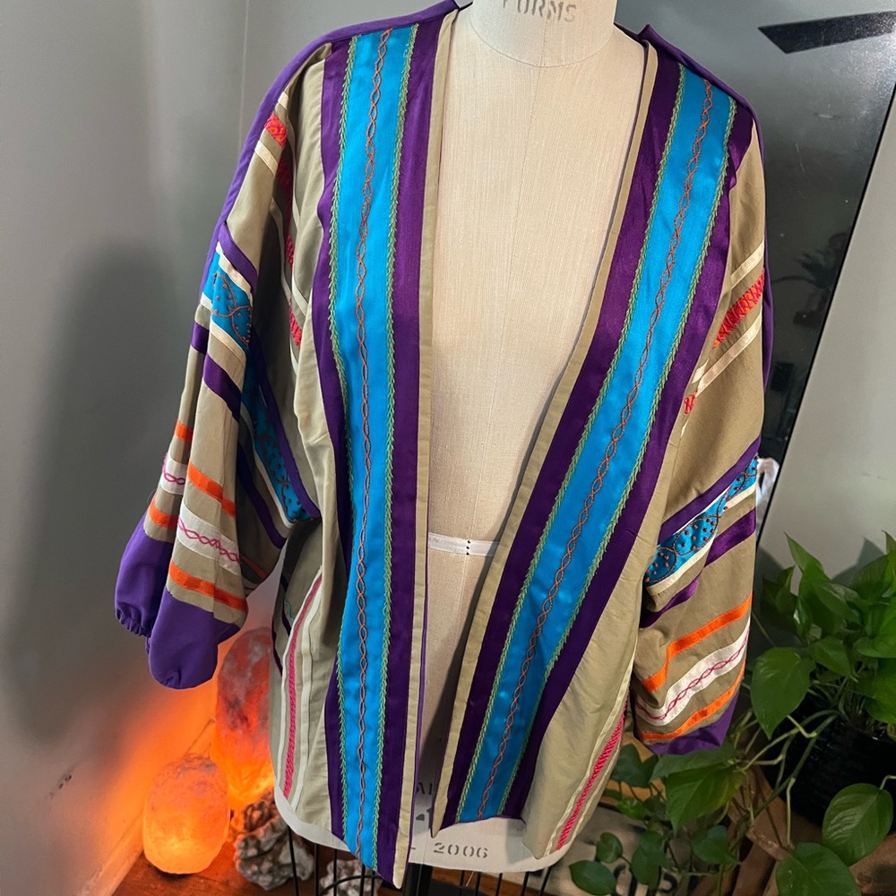 80’s Vintage Festive Style Jacket Opus 1 by Diana Martin Mexico Cotton Coat